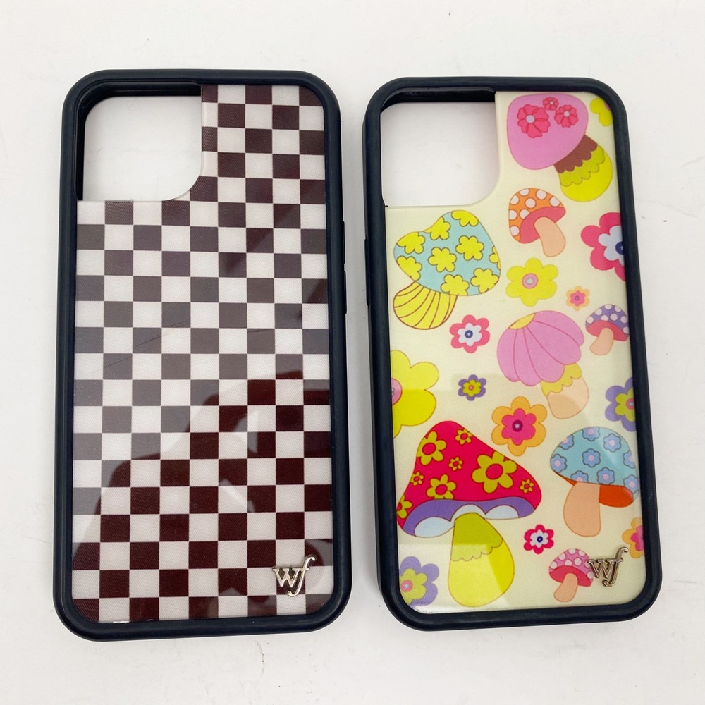 Wildflower Checkerboard Mushroom iPhone 13 Case Bundle Women OS Brown Multicolor
